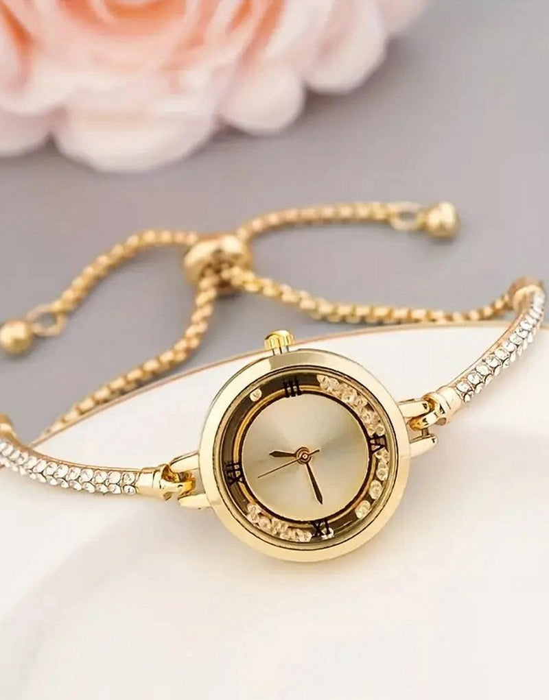 Elegant Golden Ladies Bracelet Watch